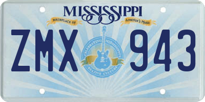 MS license plate ZMX943