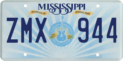 MS license plate ZMX944