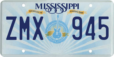 MS license plate ZMX945