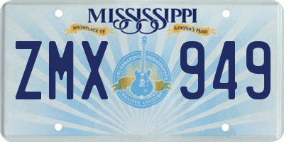 MS license plate ZMX949