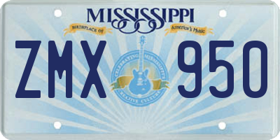 MS license plate ZMX950