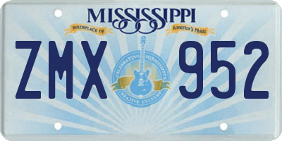 MS license plate ZMX952