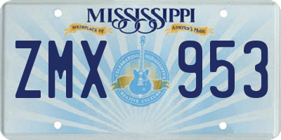MS license plate ZMX953
