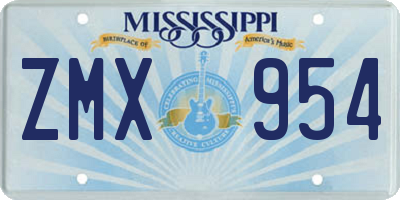 MS license plate ZMX954