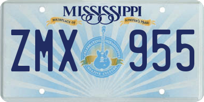 MS license plate ZMX955