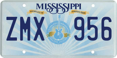 MS license plate ZMX956
