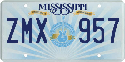 MS license plate ZMX957