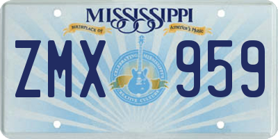 MS license plate ZMX959