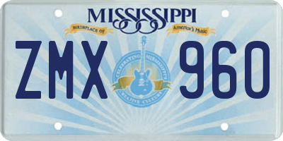 MS license plate ZMX960