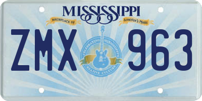 MS license plate ZMX963