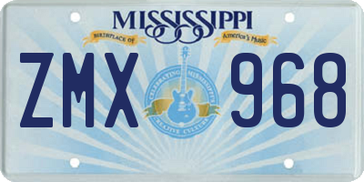 MS license plate ZMX968