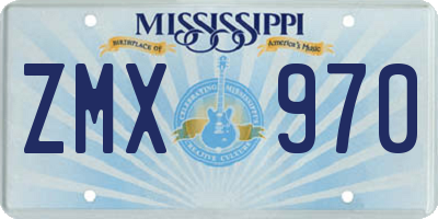 MS license plate ZMX970