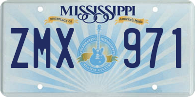 MS license plate ZMX971
