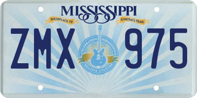 MS license plate ZMX975