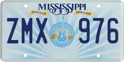 MS license plate ZMX976