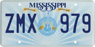 MS license plate ZMX979