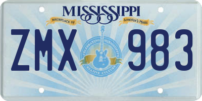 MS license plate ZMX983