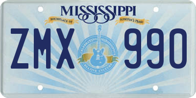 MS license plate ZMX990