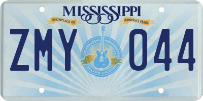 MS license plate ZMY044