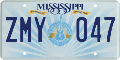 MS license plate ZMY047