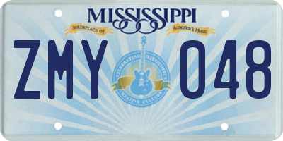 MS license plate ZMY048