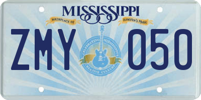 MS license plate ZMY050