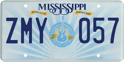 MS license plate ZMY057