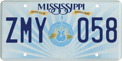 MS license plate ZMY058