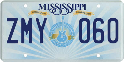 MS license plate ZMY060