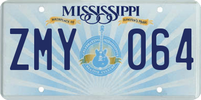 MS license plate ZMY064