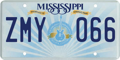 MS license plate ZMY066