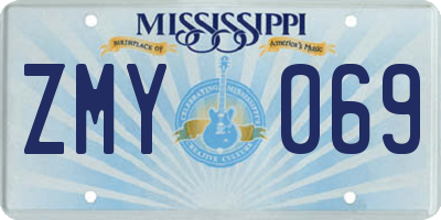 MS license plate ZMY069