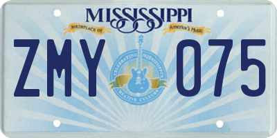 MS license plate ZMY075