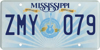 MS license plate ZMY079