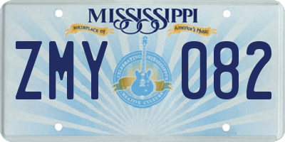 MS license plate ZMY082