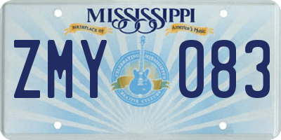 MS license plate ZMY083