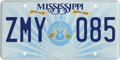 MS license plate ZMY085