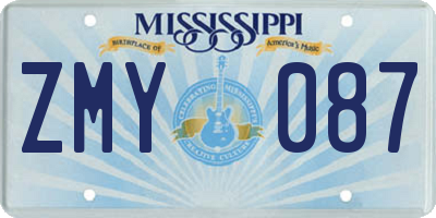 MS license plate ZMY087