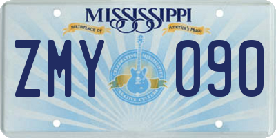 MS license plate ZMY090