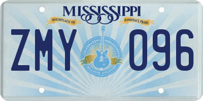 MS license plate ZMY096