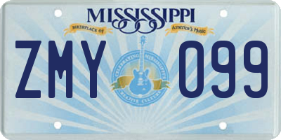 MS license plate ZMY099