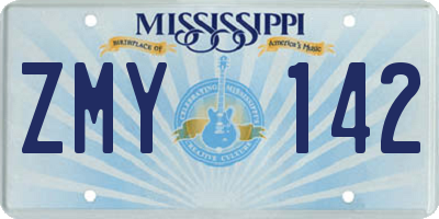 MS license plate ZMY142