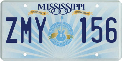 MS license plate ZMY156