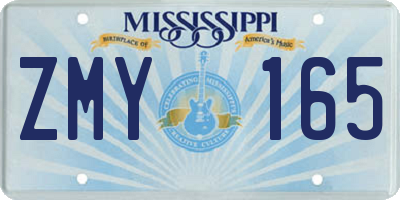 MS license plate ZMY165