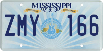 MS license plate ZMY166