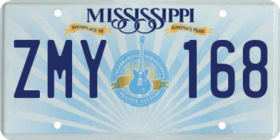 MS license plate ZMY168