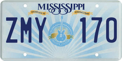 MS license plate ZMY170