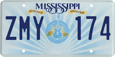 MS license plate ZMY174