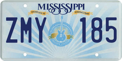 MS license plate ZMY185