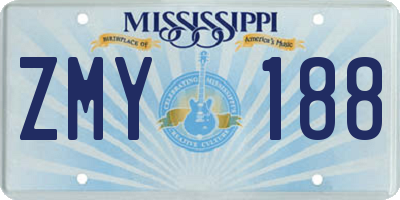 MS license plate ZMY188